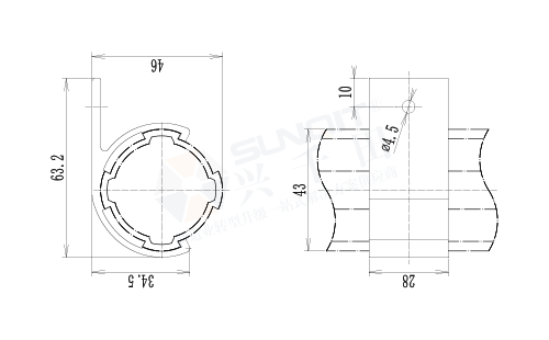 臺(tái)板固定卡扣尺寸圖 臺(tái)板固定卡扣尺寸圖