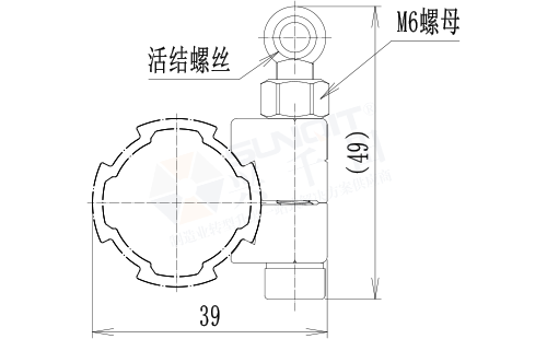 功能輔件A與活節螺絲套件尺寸圖